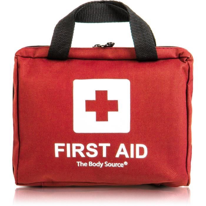 Trousse de Premiers Secours Composée de 90 Articles avec Packs de Froid Instantané, Sérum Physiologique et Couverture de Survie Isot