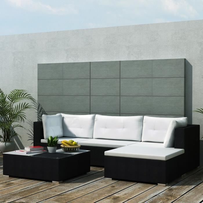 P144 vidaXL 14 pieces Ensemble de jardin en Resine Noir