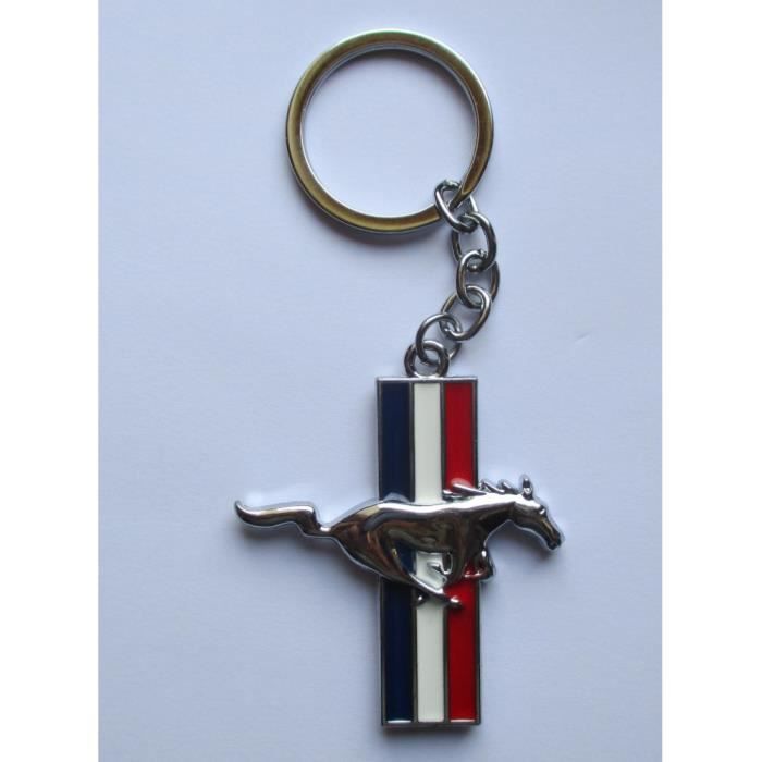 porte clé cheval mustang en metal logo 3d double face