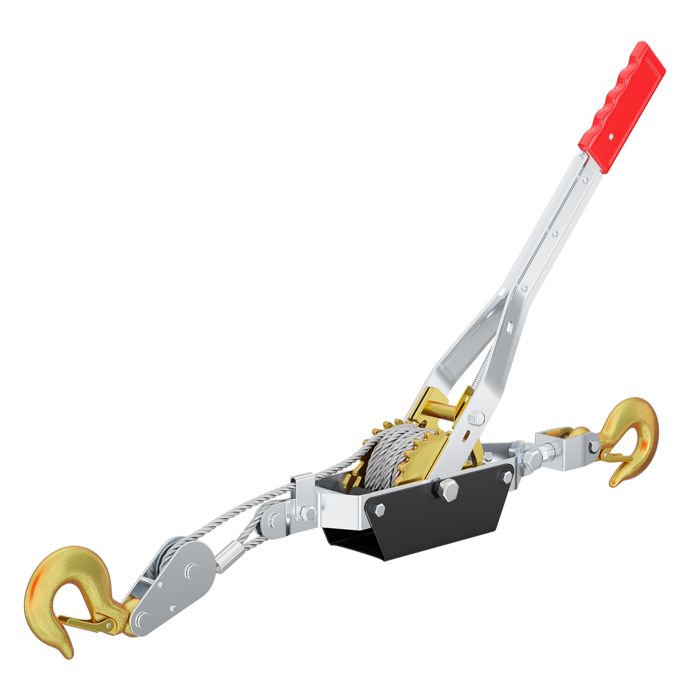Le palan manuel 2000kg 2.2m 2 transmission 2 crochet treuil de traction - 30217