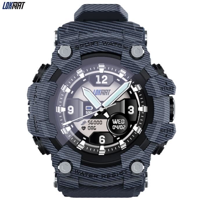 LOKMAT Attack Sports Montre intelligente Bluetooth étanche pour Android IOS-Bleu