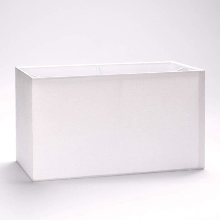 ABAT-JOUR Abat-jour rectangulaire en tissu, E27, blanc, 32 cm, 40 cm, Weiß, 32x16x18cm56