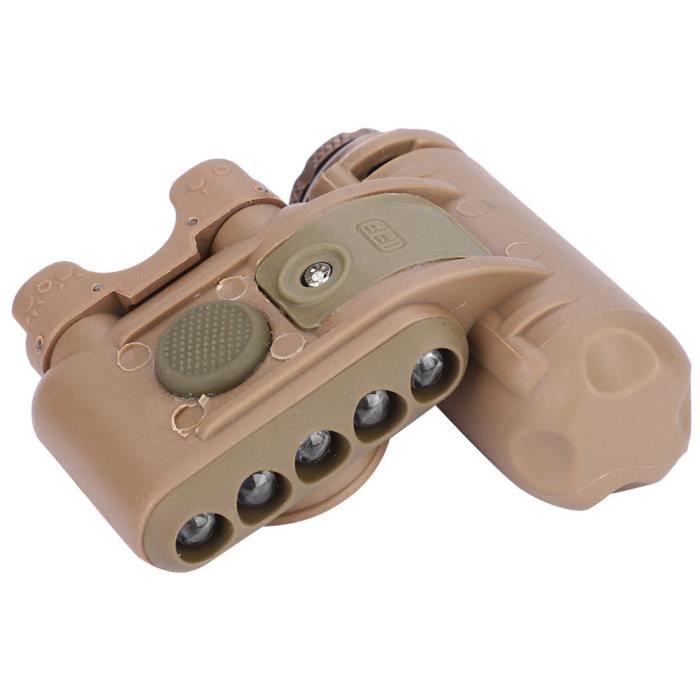 Garosa lampe de casque tactique Lampe de casque militaire tactique Lampe de casquette de signal de survie sur le terrain (Tan)