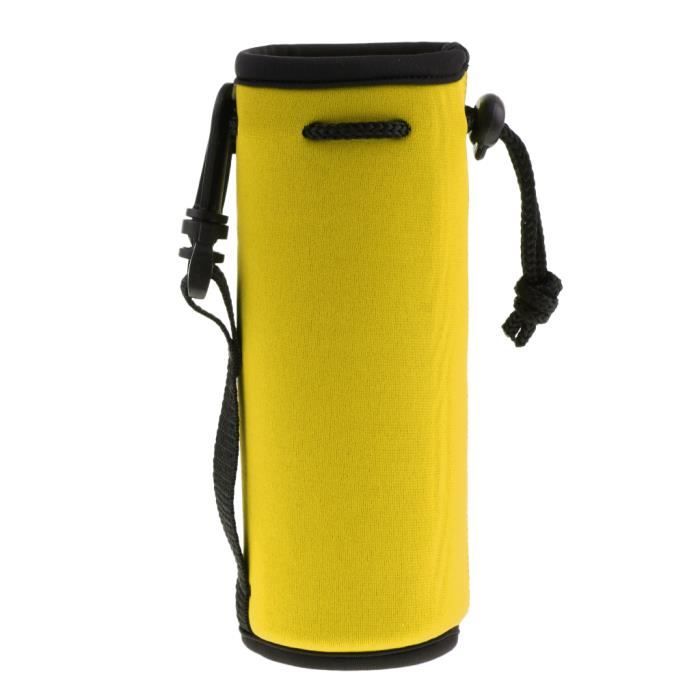 KIT DE SURVIE néoprène isotherme sport bouteille d'eau housse pochette pochette sac jaune