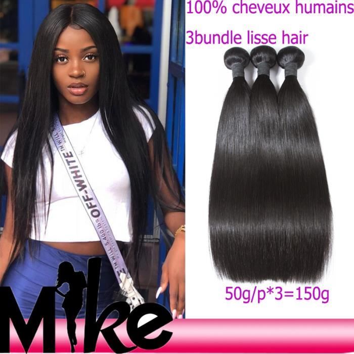 3 tissage bresilien lisse hair en lot 7A virgin hair cheveux naturel meches humains 12+12+12pouces 50g/p