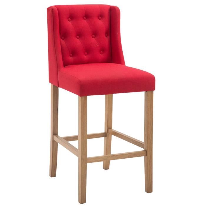 CLP Tabouret de bar CASSANDRA en tissu, chaise de comptoir à 4 pieds, dossier & repose-pieds pour plus de confort