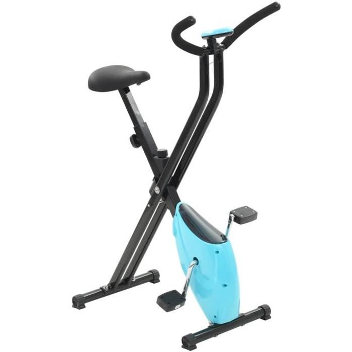 Magnifique-Vélo d'appartement Vélo Cardio Hauteur Réglable Résistance à courroie Bleu X-Bike