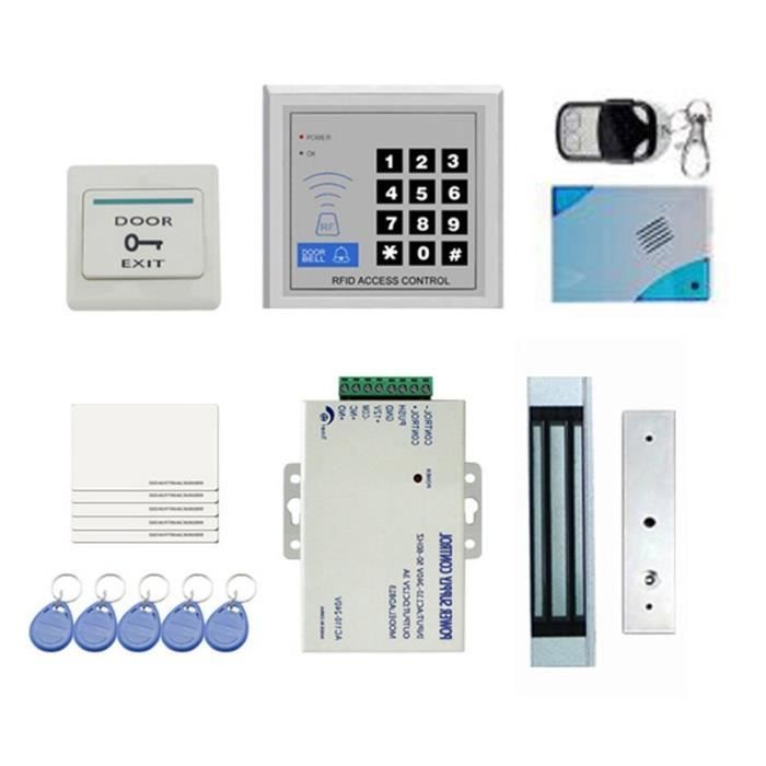 Kit Complet de ContrôLe D'AccèS de Porte RFID Bricolage pour Porte Simple 180Kg - 396Lbs Carte de Verrouillage MagnéTique à