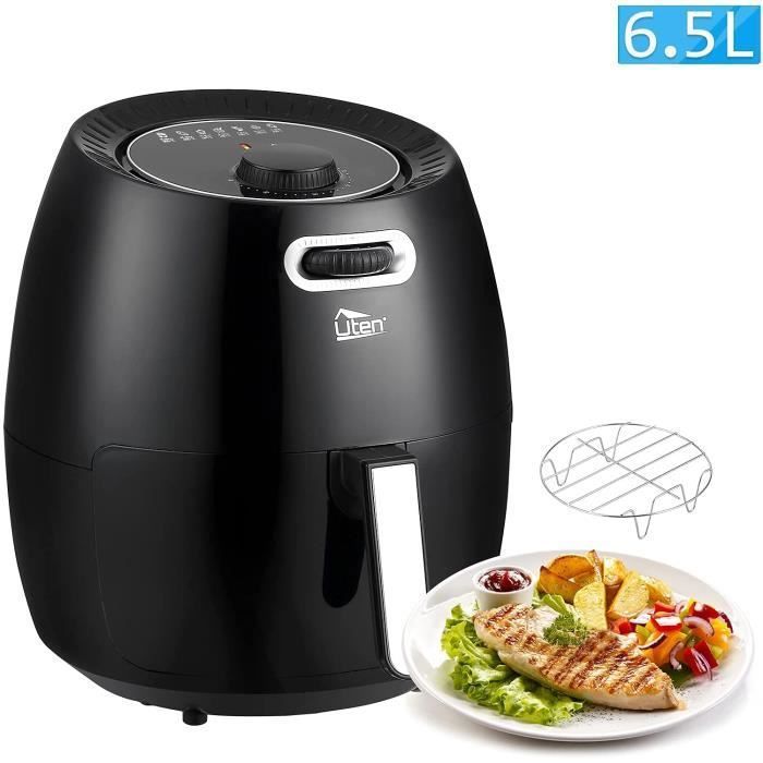 Friteuse à Air Électrique - Uten - 6.5L avec Panier amovible,Minuteur et Température réglable,1800W,Classe énergétique A+++