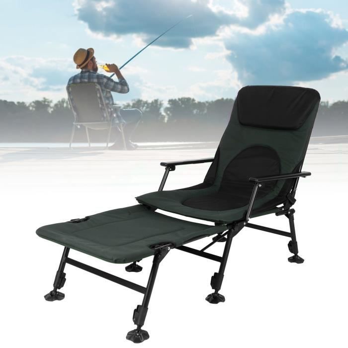 Chaise pliante pêche Fauteuil inclinable réglable avec repose-pieds YES01