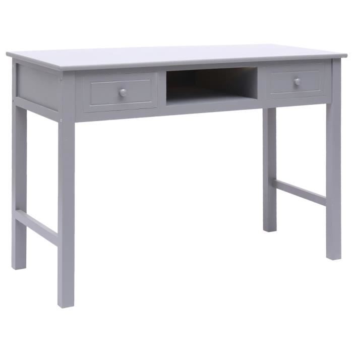 vidaXL Bureau Gris 110 * 45 * 76 cm en bois
