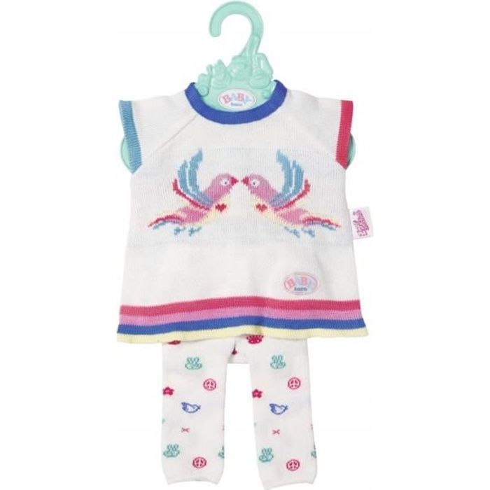 Baby Born Trend - Ensemble de vêtements en Tricot - Rose/Blanc - 43 cm