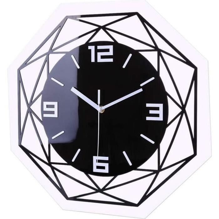 FAMKEEP Horloge Pendule Mural,Horloge Murale Moderne 30cm Horloge Murale Ronde,Horloge Murale à Quartz,sans De Bruit, Style Moderne Pour Maison/ Cuisine/Bureau-Fonctionne Sur Pile