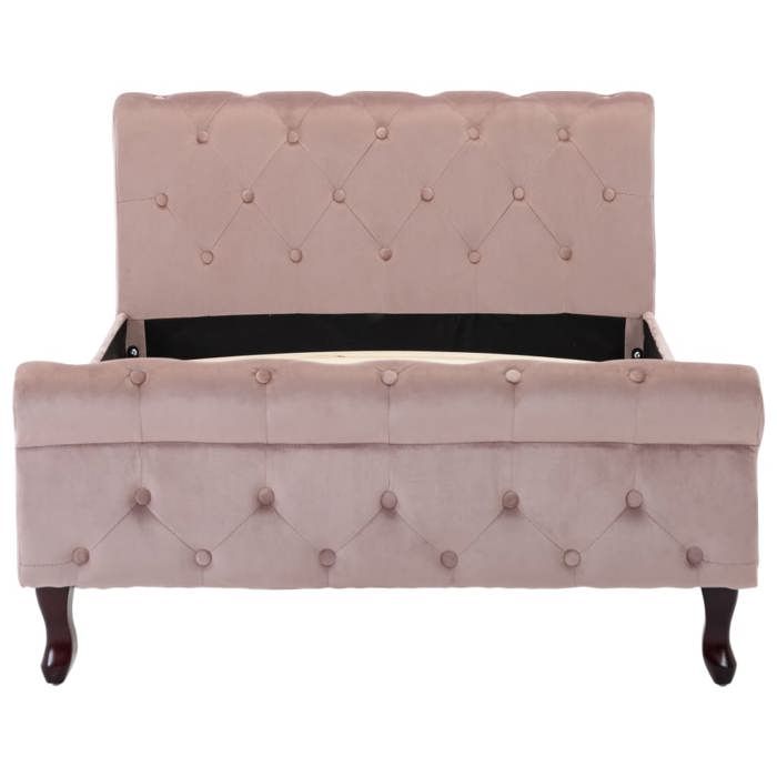 Cadre de lit simple - CLOUD - sans matelas - Rose Velours 100x200 cm - LL0000061137
