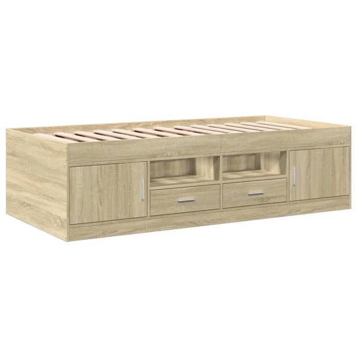 RemiseLit de repos Simple Vida x l avec tiroirs sans matelas Lit de jour chêne sonoma 75 x 190 cm JILIMAISON2025 19713457