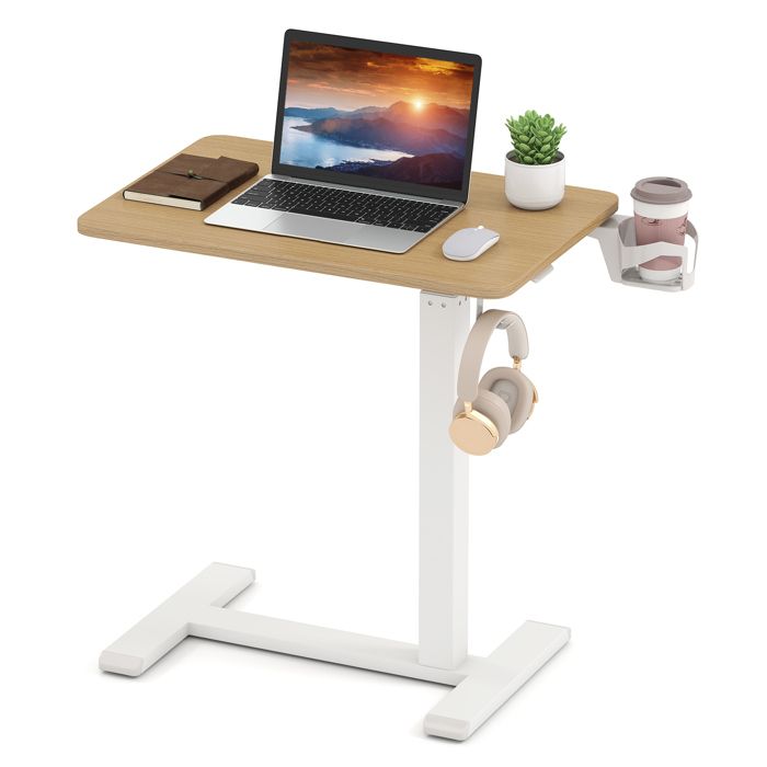 Table d'appoint en forme de C, table d'appoint en forme de C, réglable en hauteur, pivotante à 360° qui glisse vers le bas, petite table basse moderne