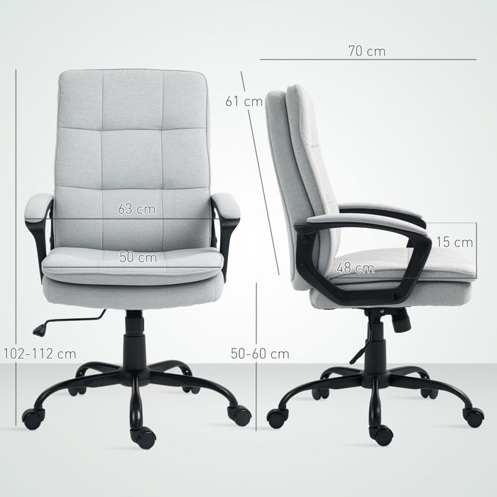 Chaise de bureau Chaise de bureau ergonomique avec accoudoirs chaise pivotante réglable en hauteur avec fonction bascule aspect li