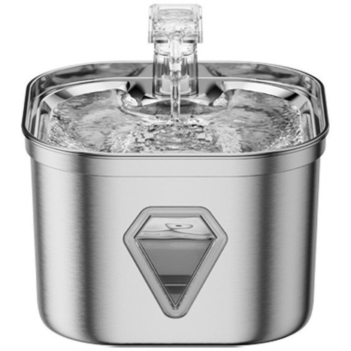 Fontaine à eau pour chats en acier inoxydable avec éclairage LED 22 L ultra silencieuse alimentée par USB et contenant du