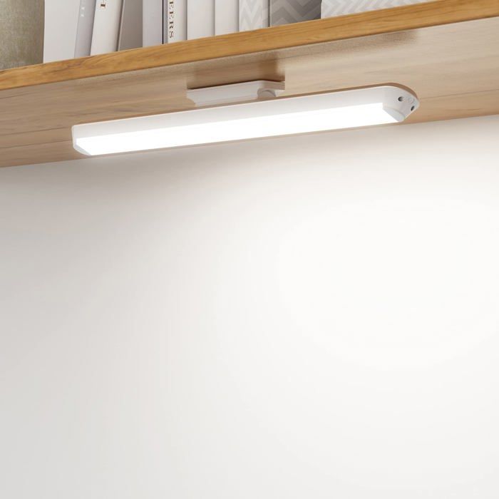 Lampe de placard LED à intensité 34 cm applique murale tactile et rechargeable ruban LED réglable sous meuble 3 modes