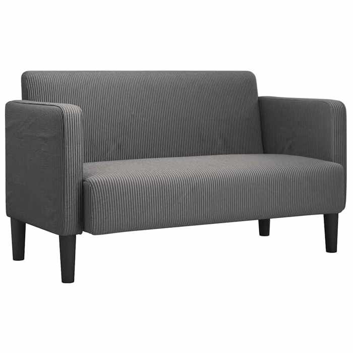 “Winter SaleTOP Fauteuil/Chaise-Sofa Gris - Canapé causeuse gris foncé 109cm tissu velours côtelé PRO61400