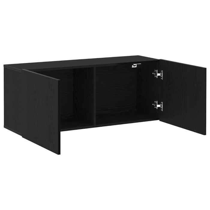 NEUF Armoire TV - Noir Ensemble Meuble TV/HIFI - Montage mural - Chêne noir 100x30x41 cm TT2589