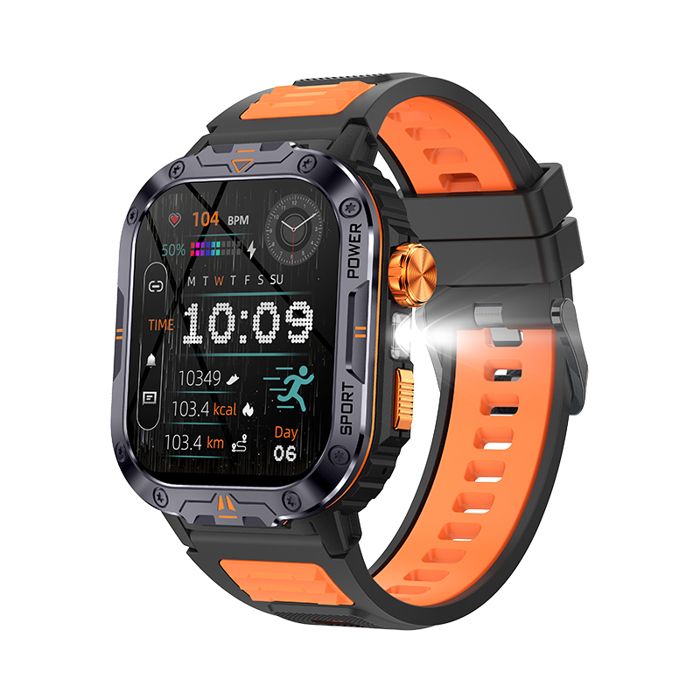 Montre intelligente de sport - RNCYN - Grand écran 2.0 pouces - Étanche IP67 - Appels BT - Lampe de poche - NX20