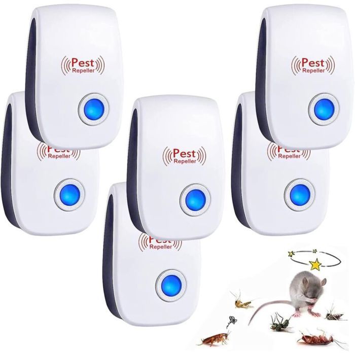 Répulsif ultrason anti-rongeurs - PZCC - 6 pack - Anti souris et rats - Anti moustique - Sans poison