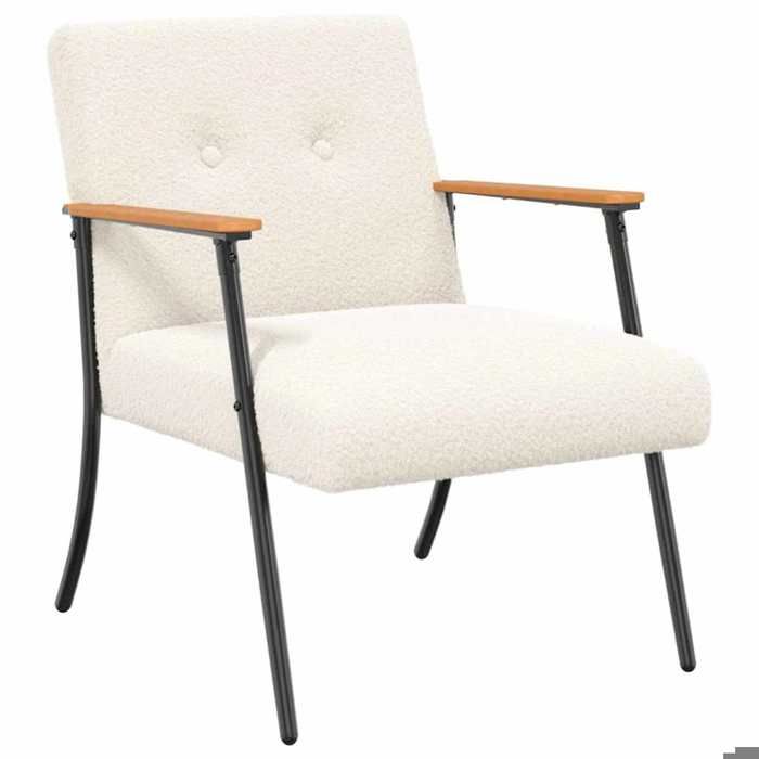 Style minimaliste - Siège de salon - fauteuil Crème Tissu ressemblant à de la laine bouclée - Pour Relaxation dfa5618592