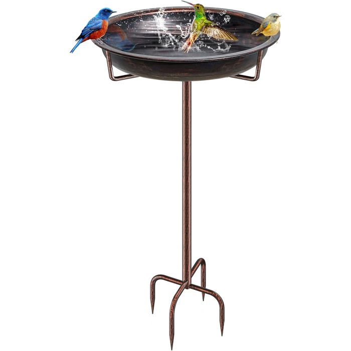 Bain doiseaux Abreuvoir Extérieur Mangeoire - Hauteur 92 CM en Fonte métallique vintage - pour Oiseaux Sauvages