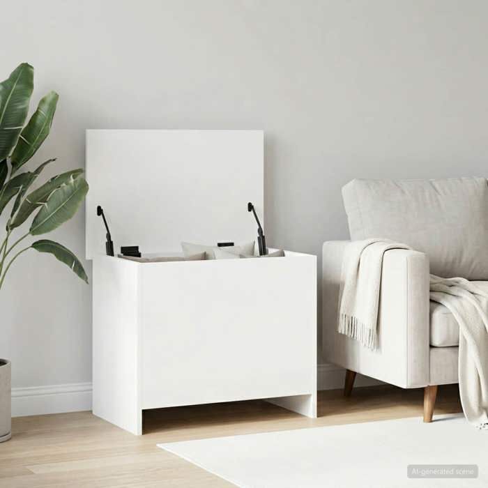 vidaXL Coffre de rangement Blanc 60 x 40 x 50 cm Bois dingénierie 8011251