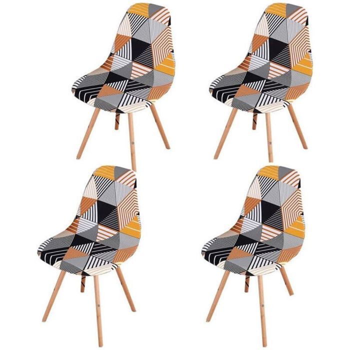 Housse de Chaise Scandinaves Lot de 4 Extensible Housse de Chaise de Salle à Manger Universelle Couverture de Chaise sans Accoud