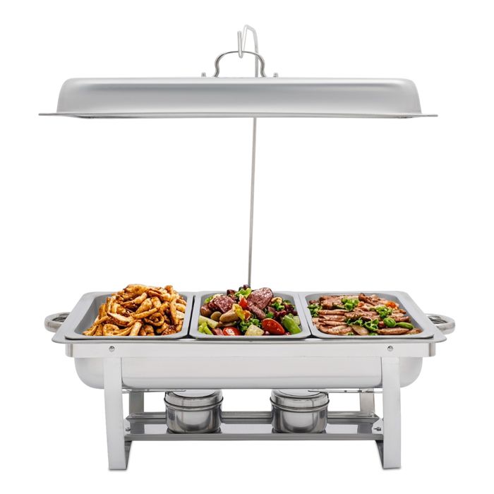Set de buffet en acier inoxydable avec 3 récipients à nourriture pour traiteur buffet fête et fêtes de mariage