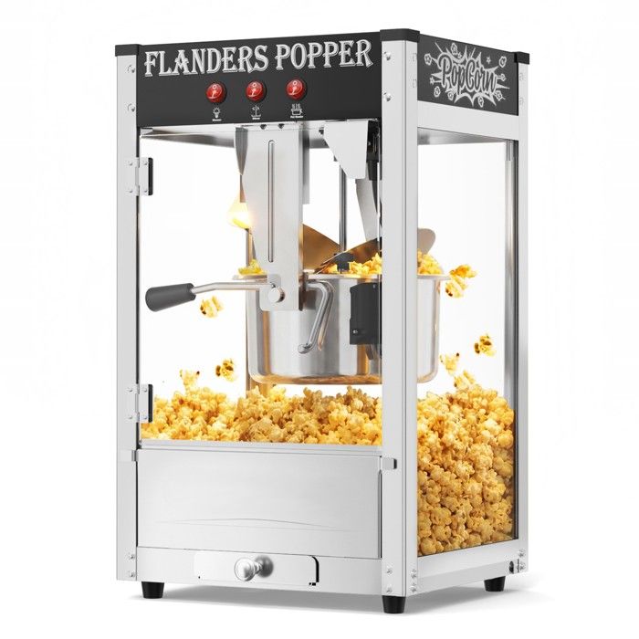 Machine à Pop‑Corn 800W 10OZ Acier Inoxydable Chaleur Uniforme Sans Maïs Brûlé Pour Fête Bar Cinéma Maison (Noir)