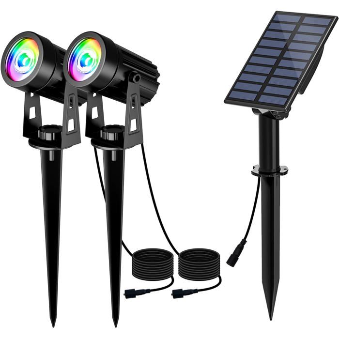 Lampe solaire de jardin extérieure - ALLGOODS123 - 2 modes déclairage - Couleur changeante - Étanche IP65 Lampe solaire de jardin extérieure - ALLGOODS123 - 2 modes déclairage - Couleur changeante - Étanche IP65