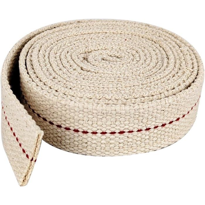 Mèche Lampe Pétrole 2m - Coton Plat Largeur 1 Pouce - Lanterne Brûleur Huile - Maison Camping - Blanc