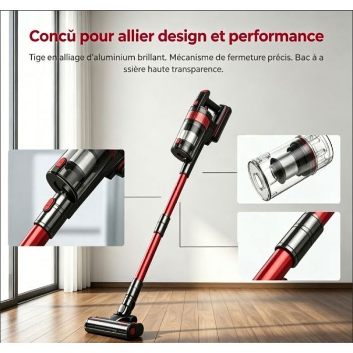 Aspirateur pour poil de chien sans fil pour poil animaux haute filtration 7 étapes pour poils longs animaux 800W 75Kpa bac 2L 70m