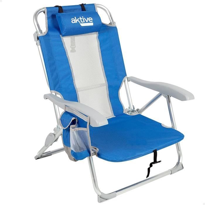 Chaises de plage 2 en 1 convertibles en chaise longue Aktive Beach bleue Chaises de plage 2 en 1 convertibles en chaise longue Aktive Beach bleue