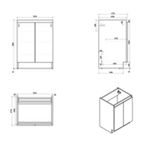 Alterna Meuble Primeo 60 Cm Au Sol 2 Portes Bois Ref 21060102jmlo