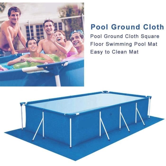 Tapis de sol de piscine - Polyester - Rectangulaire - Bleu