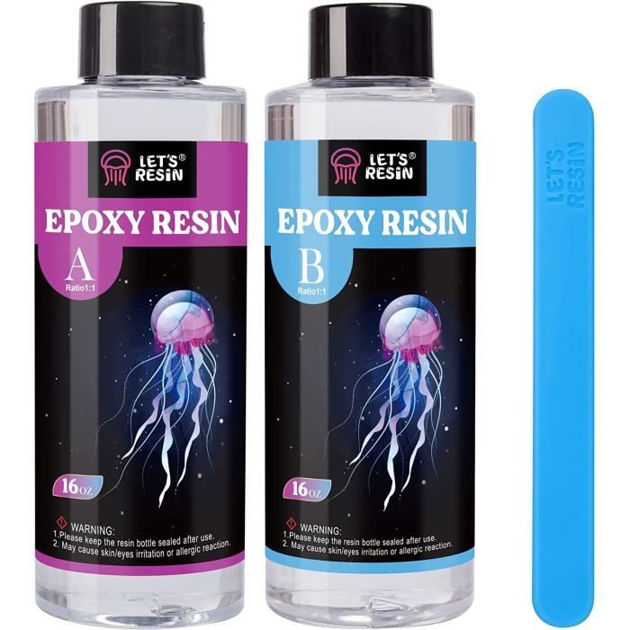 Kit de Résine Èpoxy, Resine Epoxy Transparente Non Toxique 907g900ml, 1 1 Ratio Transparent