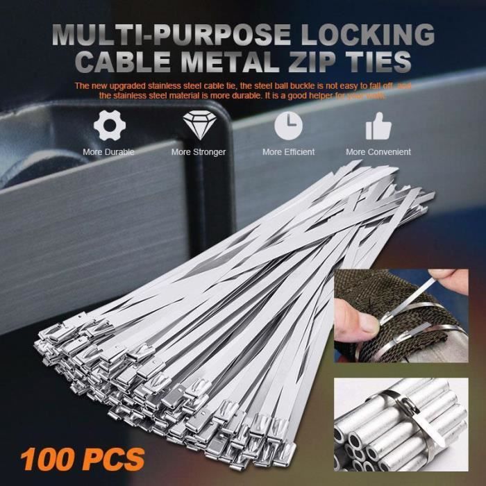 EzySup Attaches à glissière extra larges très résistantes pour une utilisation en extérieur, 300 mm x 12 mm, résistance à la traction 110 kg (25, noir