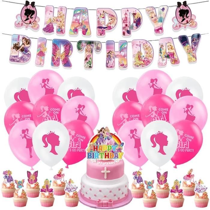 Barbie Anniversaire Décoration, 32Pcs Barbie Fêtes Décorations Princesse  Thème Fêtes Fournitures Ballon Bannière Cake Topper[u8242] - Cdiscount  Maison