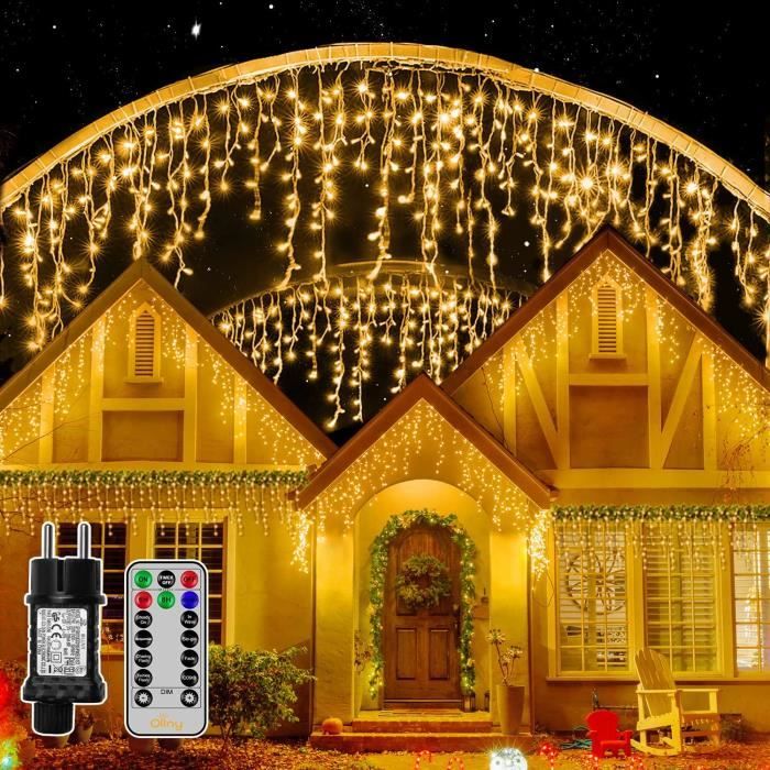 Guirlande Lumineuse Rideau Extérieur 10M 400 LED - IP65 Étanche, Télécommande, 8 Modes & Minuterie | Décoration Noël, Jardin, Balcon