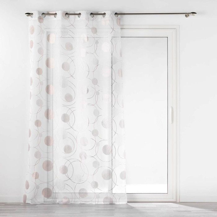 BAILEY JO Rideau Voilage à Oeillets 140x225cm Blanc - Décoration Fenêtre Salon Chambre