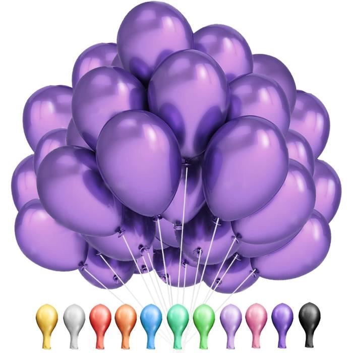 Ballons Violet, 50 Pièces 10 Pouces Ballons Violet Métalliques, Ballon  Métallique Chromé Épais Ballon Latex Pour Fête De Ann[u10903]