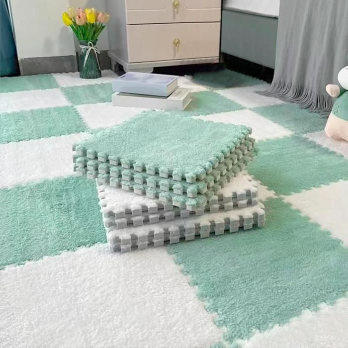 Lot de 10 tapis d'éveil en peluche, carreaux de sol emboîtables en mousse EVA, tapis antidérapant pour aire de jeux pour enfants, cage pour animal domestique, décoration d'intérieur (gris Lot de 10 tapis d'éveil en peluche, carreaux de sol emboîtables en mousse EVA, tapis antidérapant pour aire de jeux pour enfants, cage pour animal domestique, décoration d'intérieur (gris