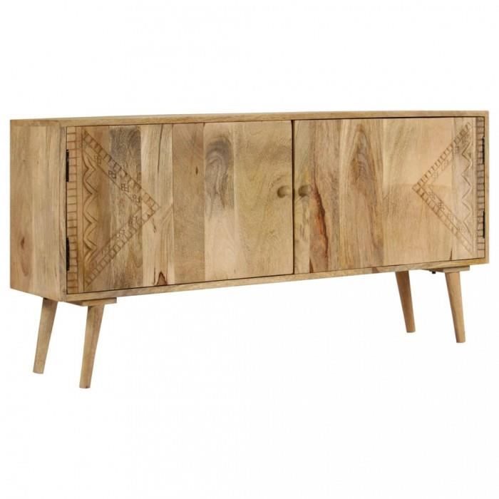 Buffet bas - vidaXL - Bois de manguier massif - 2 portes - Marron - 166 cm