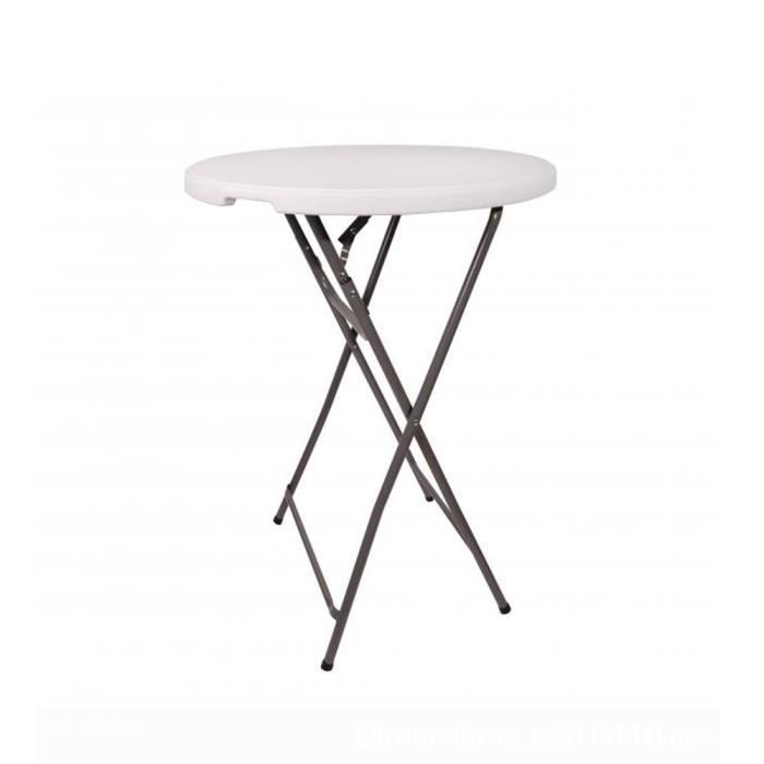 Tables De Jardin Table Haute Mange Debout Pliable O 80 Cm