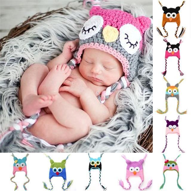 Bebe Hibou Chapeau Avec Oreille Rabat Mignon Dessin Anime Infant Toddler A La Main Tricote Crochet Bebe Doux Bonnet Photographie Pro Cdiscount Pret A Porter