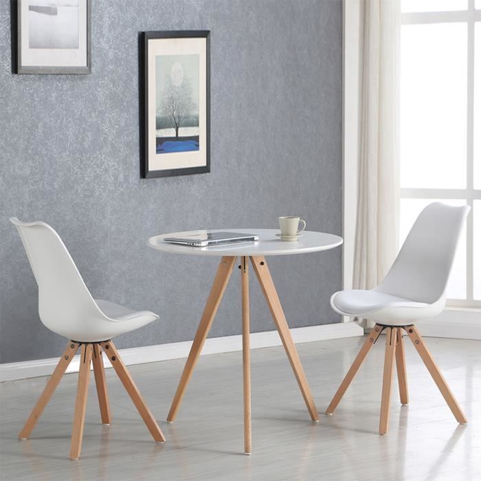 table à manger ronde scandinave blanche 80cm - oslo - designetsamaison
